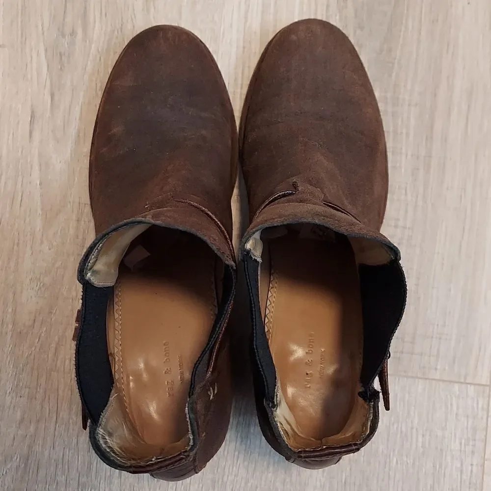 Rag & Bone Durham Brown Distressed Ankle Boots Sz 9 - Picture 12 of 12